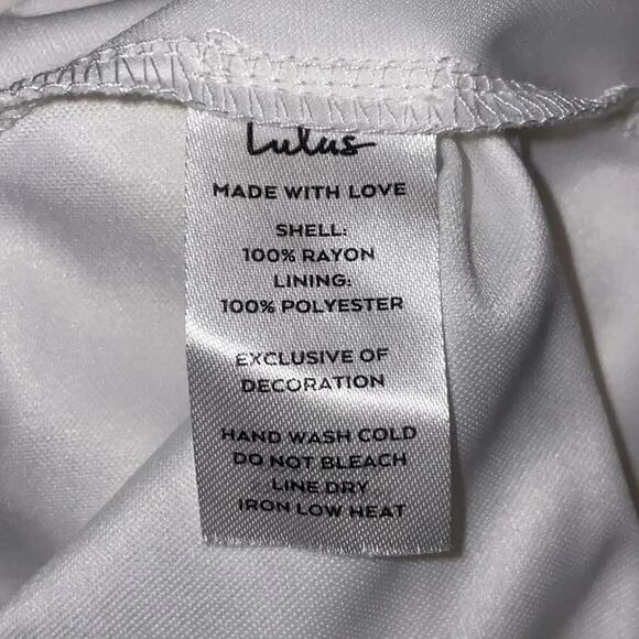 Lulu’s Size Large Mini Dress In the Meadow White Embroidered Backless - Picture 7 of 9